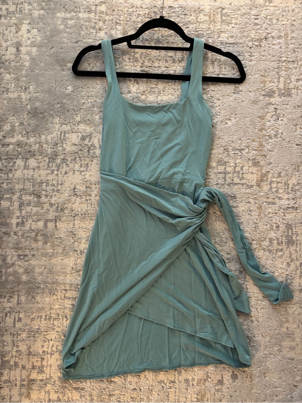 Sleeveless Wrap-Tie Dress in Soft Seafoam